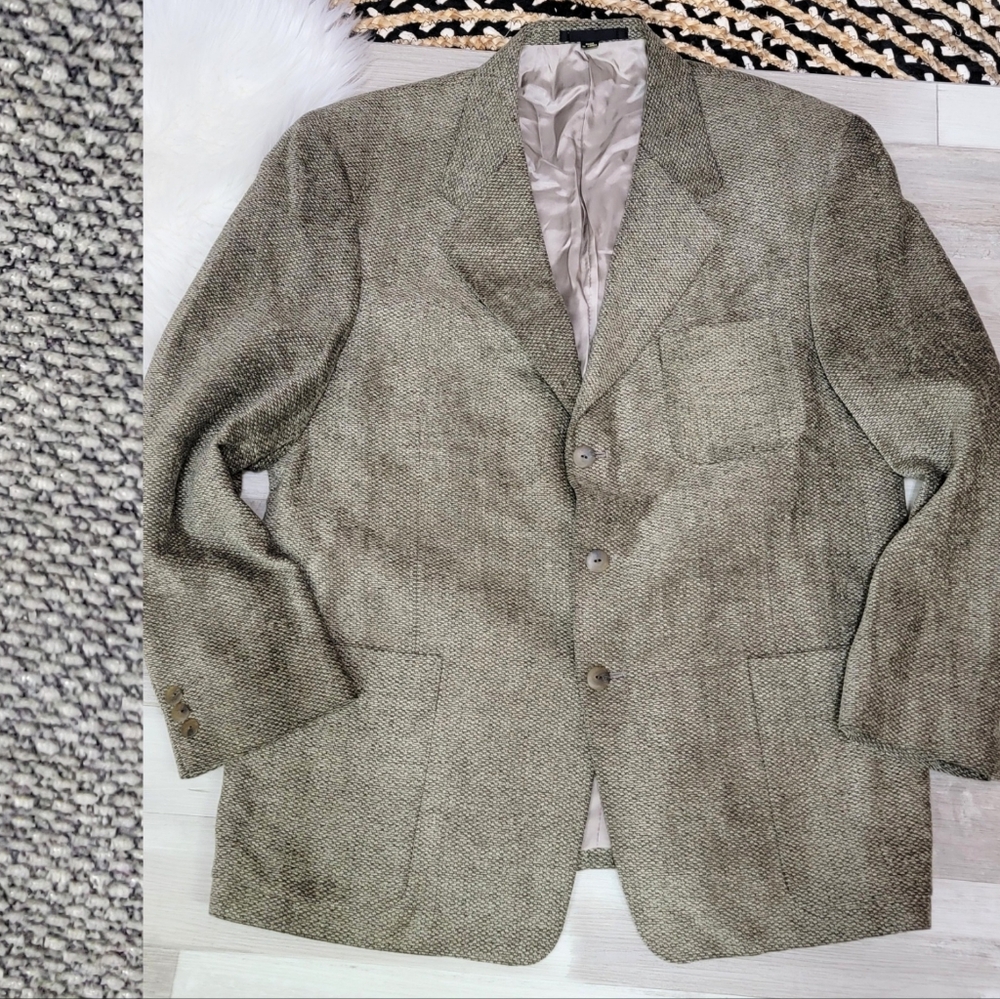 Mancillas International For Jason's Textured Olive Blazer Mens Size 42s